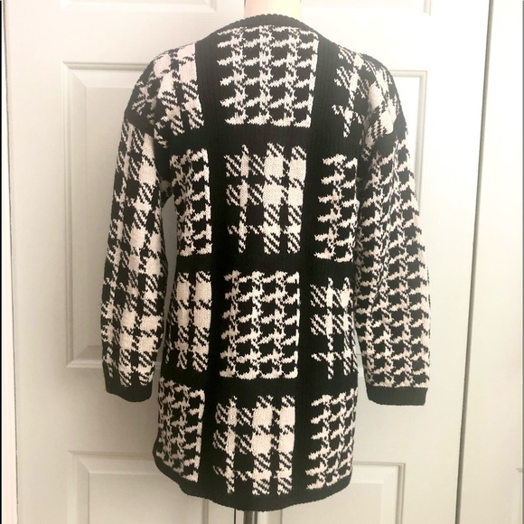 VTG ‘90s Adrienne Vittadini Sport Houndstooth Design Ramie Cotton Sweater Sz S - Picture 6 of 12